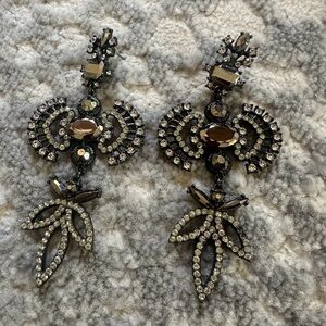 Elegant Black and Silver Statement Earrings